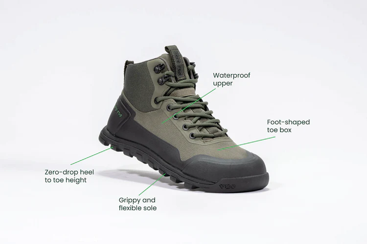 bahé - WOMENS Rediscover Barefoot-style Hiking Boot - FOREST