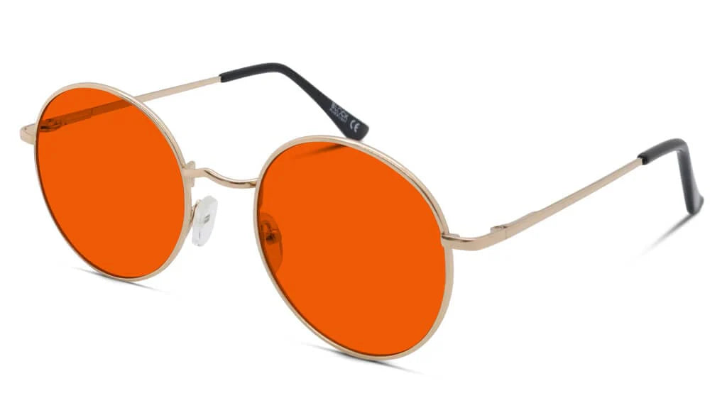 NightFall (red lense) Elton Blue Blocking Glasses - Gold