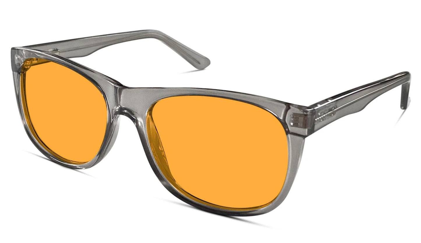 KIDS - SunDown (amber lense) Wayfarer Blue Blocking Glasses - Pearl Grey