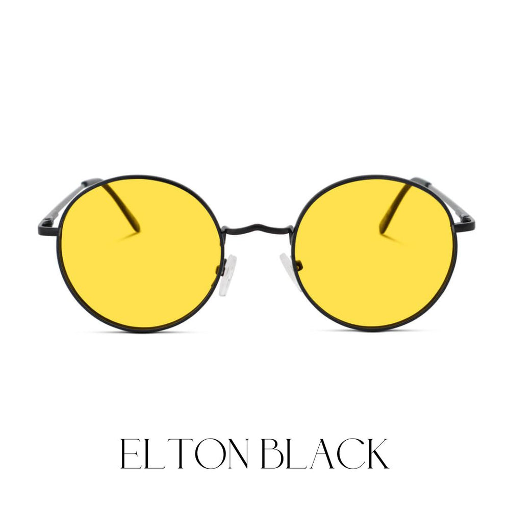 DayMax (yellow lense) Elton Glasses - Black