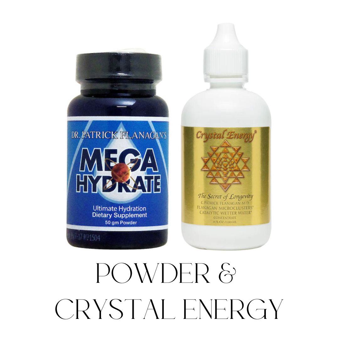 Mega Hydrate powder with Crystal Energy hydrating drops
