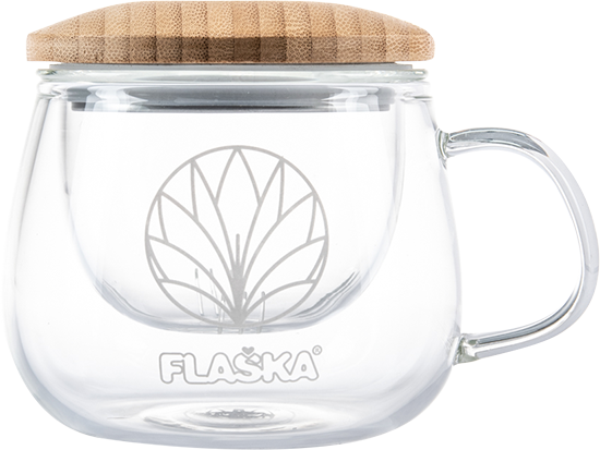 flaska small tea glass with lid